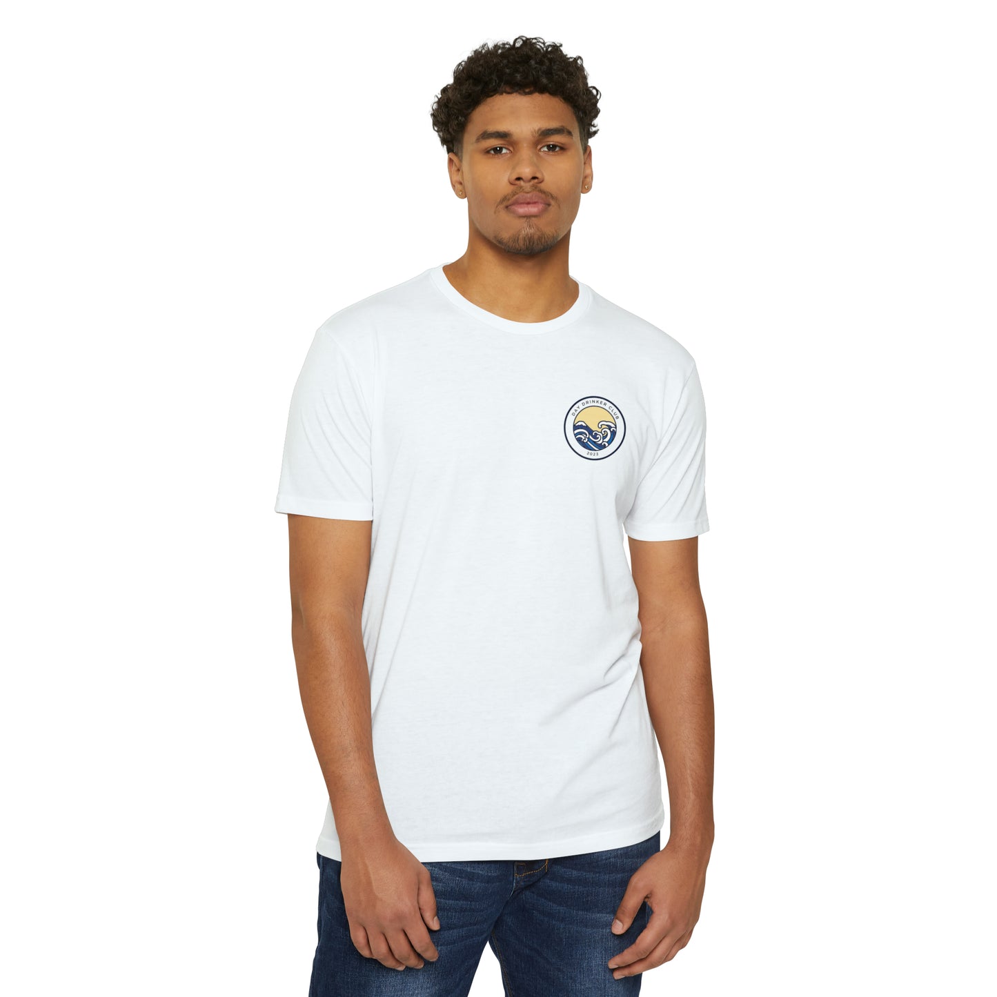 Unisex CVC Jersey T-shirt - Day Drinking Club: The Official T-Shirt of People Who Are Too Lazy to Wait for Happy Hour